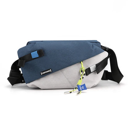 Nylon Panelled Unisex Waist & Chest Crossbody Bag white by HitMyNeed