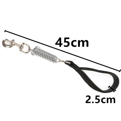 Nylon Rope Dog Leash with Shock-Absorbing Spring black by HitMyNeed