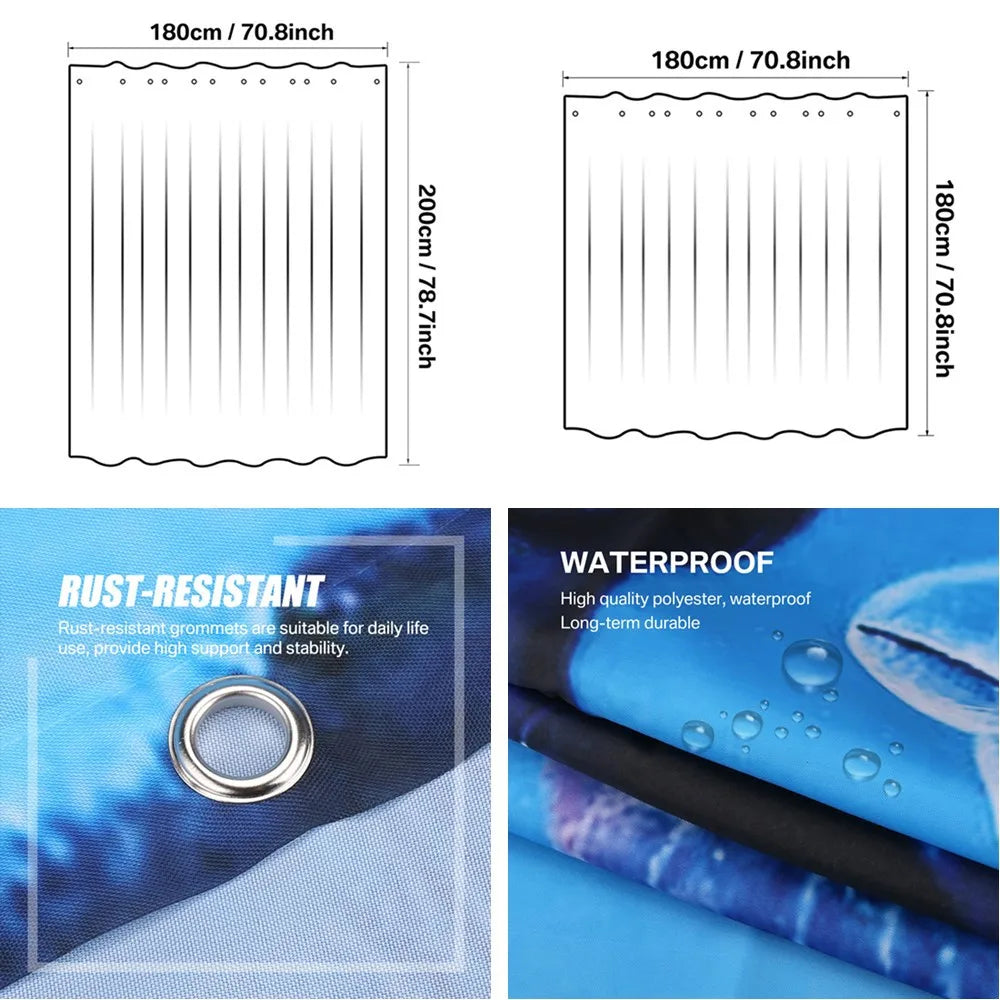 Ocean Dolphin Shower Curtain with 3D Sea Design by HitMyNeed