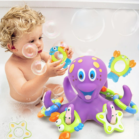 Octopus Bath Toy Shower Play Set with Rings by HitMyNeed