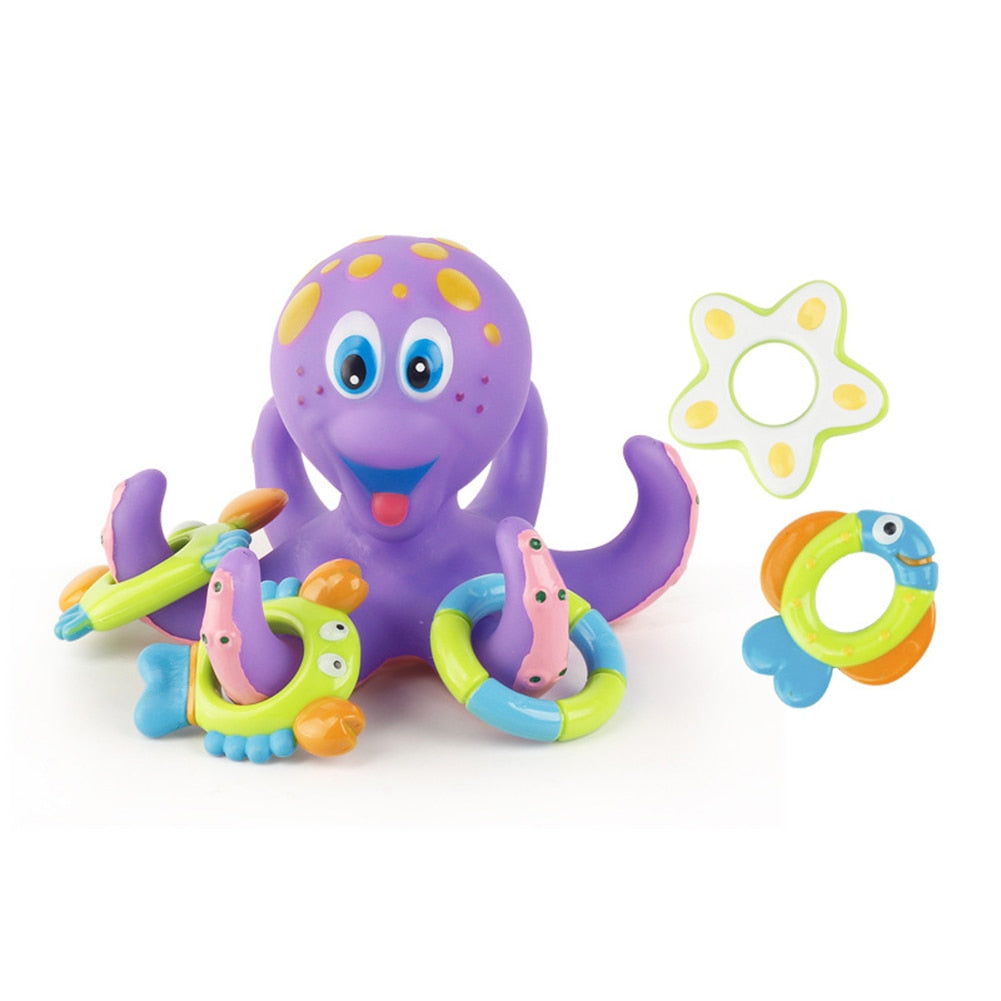 Octopus Bath Toy Shower Play Set with Rings by HitMyNeed