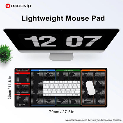 Office Shortcuts Extended Mouse Pad for Desk & Gaming by HitMyNeed