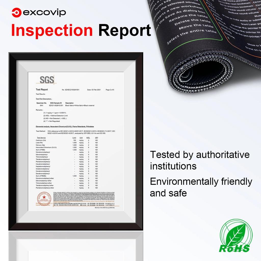 Office Shortcuts Extended Mouse Pad for Desk & Gaming by HitMyNeed