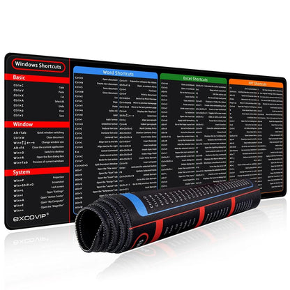 Office Shortcuts Extended Mouse Pad for Desk & Gaming 900x300x2mm by HitMyNeed