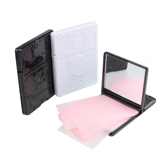 Oil Absorbing Sheets with Mirror Case (50 Sheets) by HitMyNeed