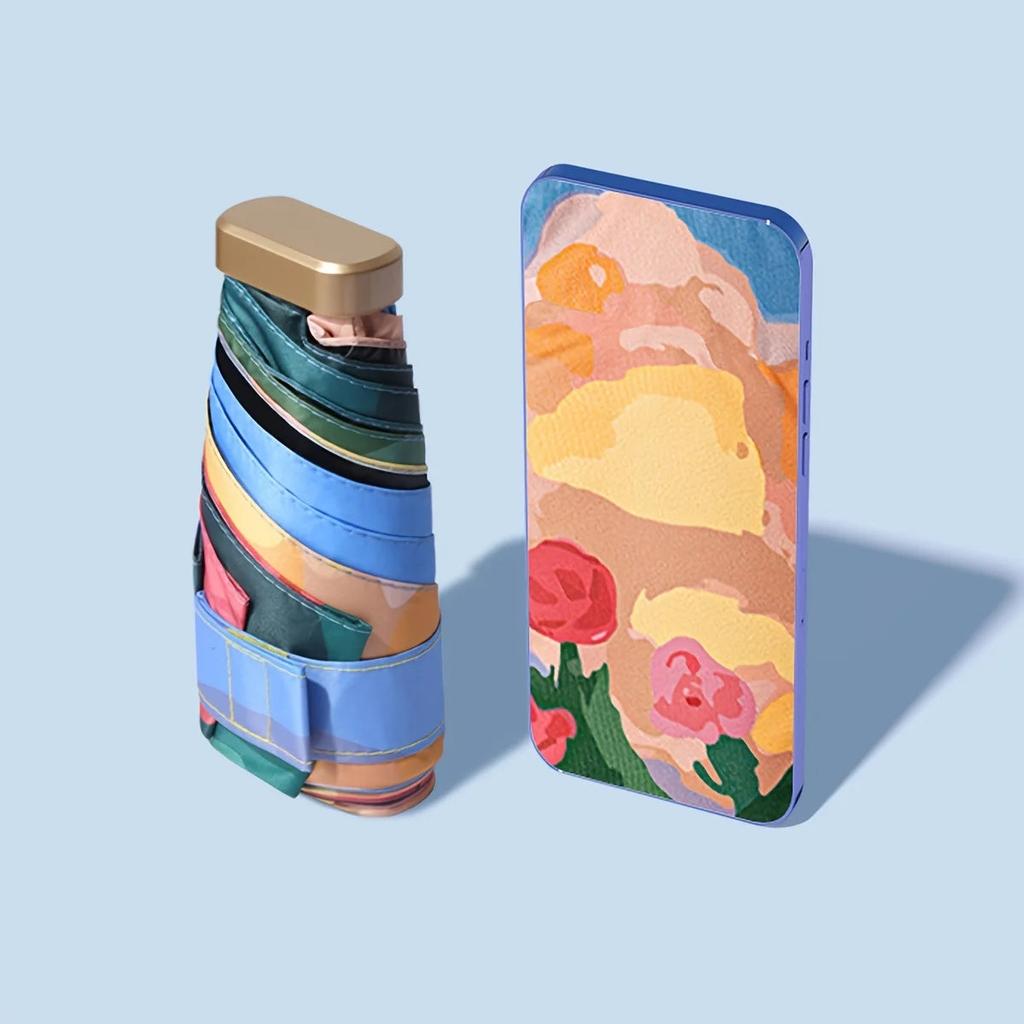 Oil Painting Compact UV Umbrella for Handbag by HitMyNeed