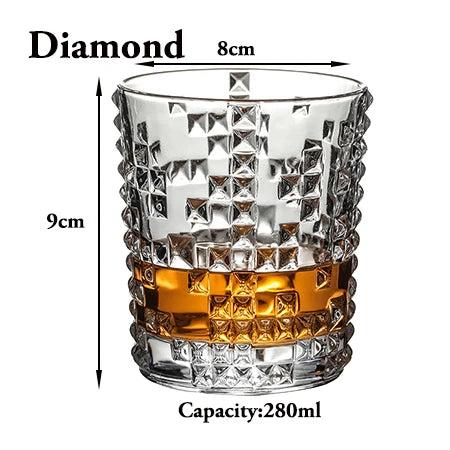 Old Fashioned Whiskey Glasses Set for Scotch & Bourbon diamond by HitMyNeed