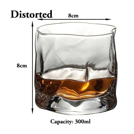 Old Fashioned Whiskey Glasses Set for Scotch & Bourbon distorted by HitMyNeed