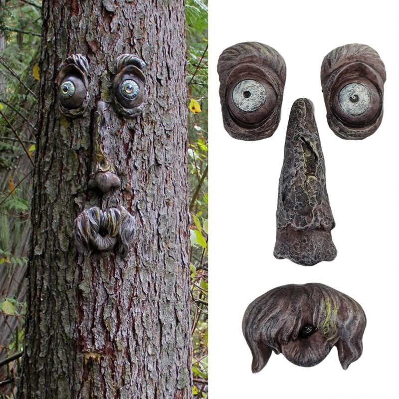 Old Man Tree Face Garden Peeker Yard Art by HitMyNeed