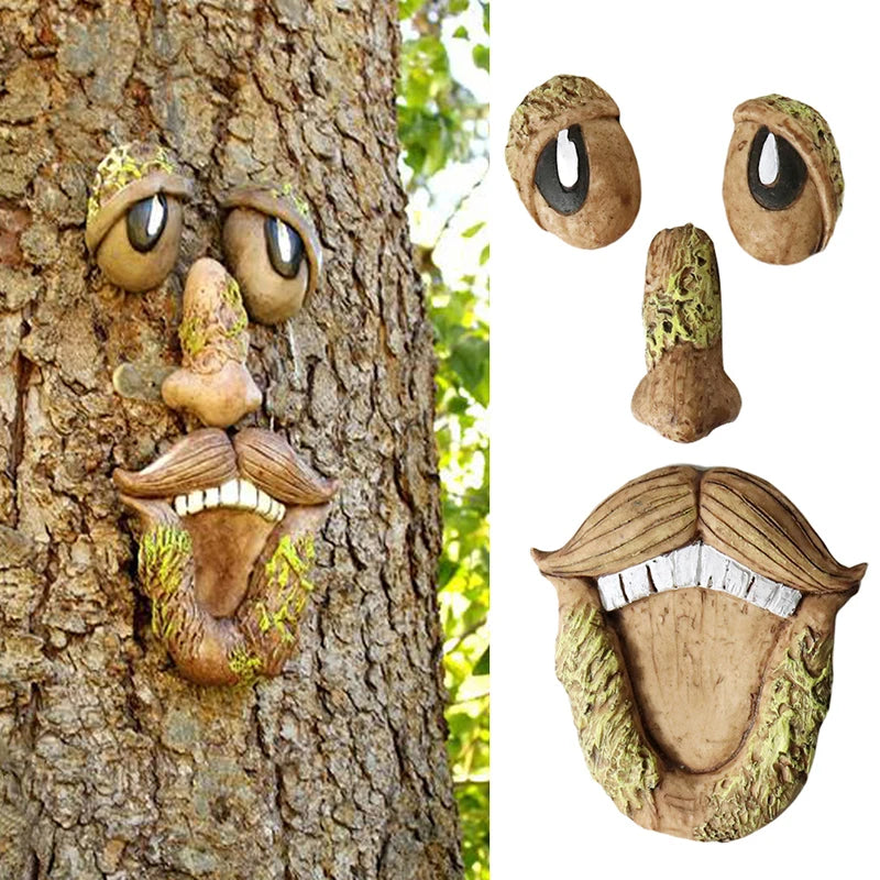 Old Man Tree Face Garden Peeker Yard Art by HitMyNeed