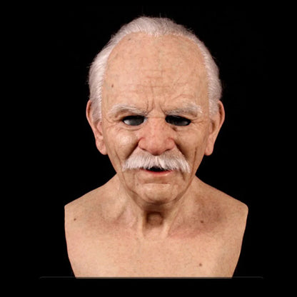Old Man Wrinkle Full Head Mask for Halloween & Cosplay 3.0 by HitMyNeed
