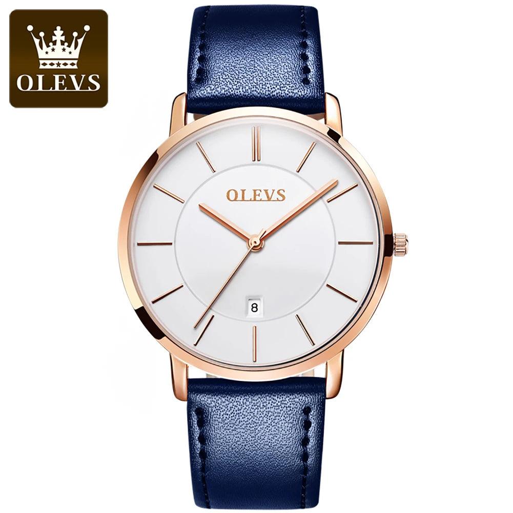 OLEVS Men's Slim Quartz Watch with Leather Strap 1 by HitMyNeed