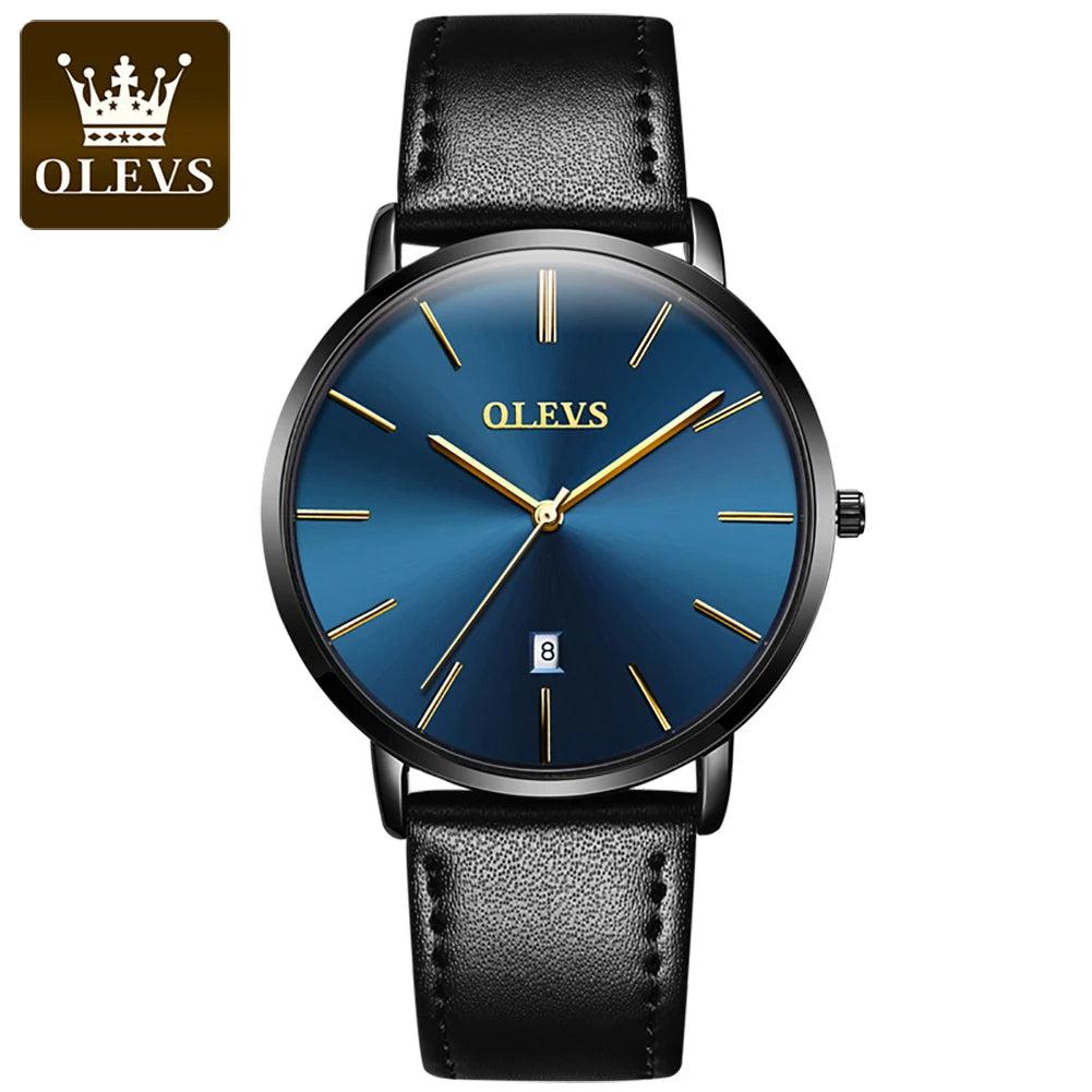 OLEVS Men's Slim Quartz Watch with Leather Strap 10 by HitMyNeed