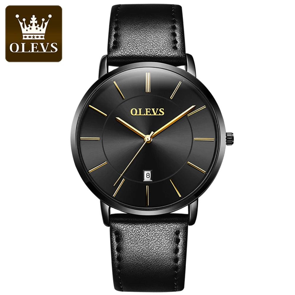 OLEVS Men's Slim Quartz Watch with Leather Strap 11 by HitMyNeed