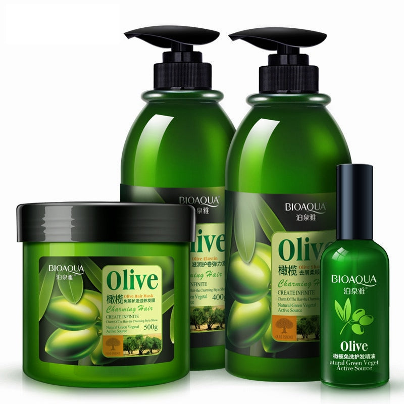 Olive Oil Hair Care Set 3pcs for Dry & Damaged Hair by HitMyNeed