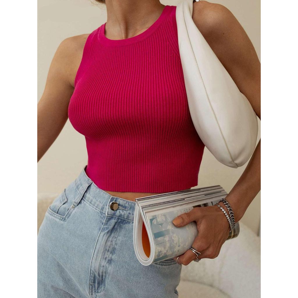 One Size Ribbed Sleeveless Tank Top for Women by HitMyNeed