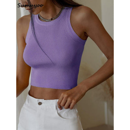 One Size Ribbed Sleeveless Tank Top for Women fuchsia by HitMyNeed