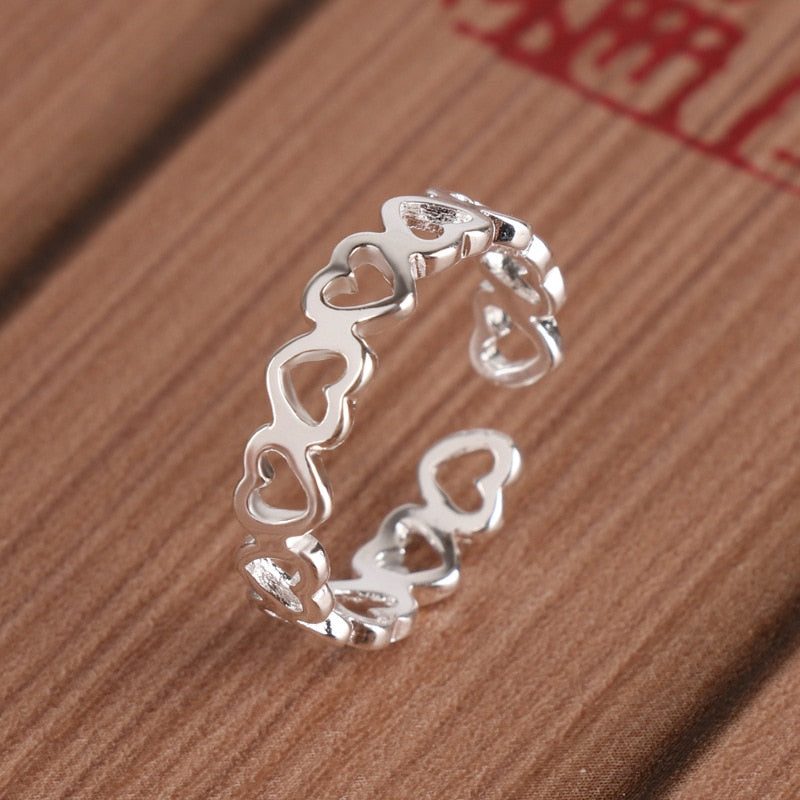 Open Type Resizable Hollow Heart Brass Ring by HitMyNeed