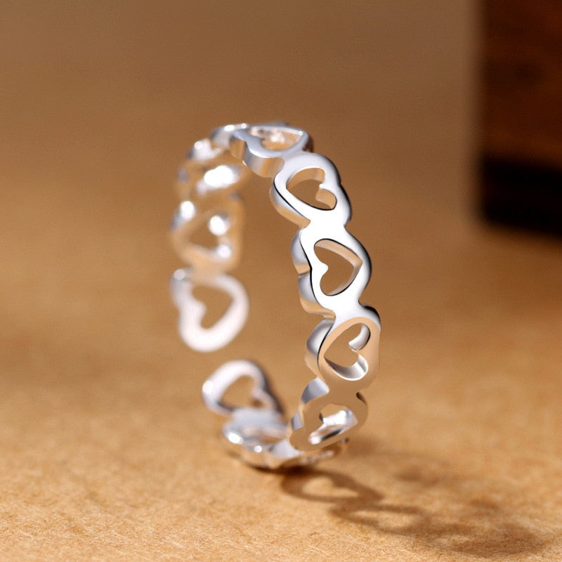 Open Type Resizable Hollow Heart Brass Ring by HitMyNeed