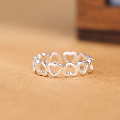 Open Type Resizable Hollow Heart Brass Ring by HitMyNeed