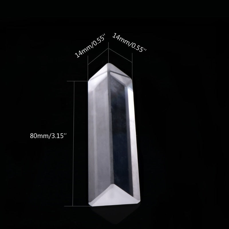 Optical Glass Triangular Prism 80mm for Light Experiments by HitMyNeed