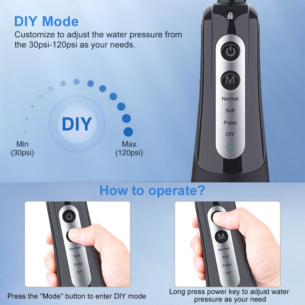Oral Irrigator 300ml Cordless Dental Water Flosser by HitMyNeed