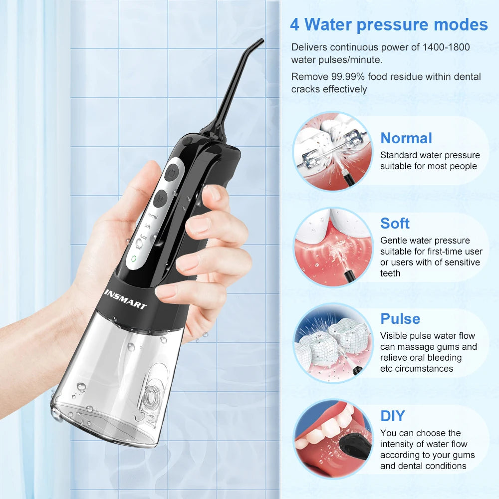 Oral Irrigator 300ml Cordless Dental Water Flosser by HitMyNeed