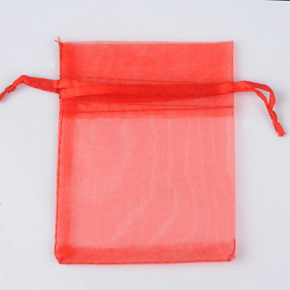 Organza Gift Drawstring Bags 50-Pack, 4 Sizes 19-red 9x12cm by HitMyNeed