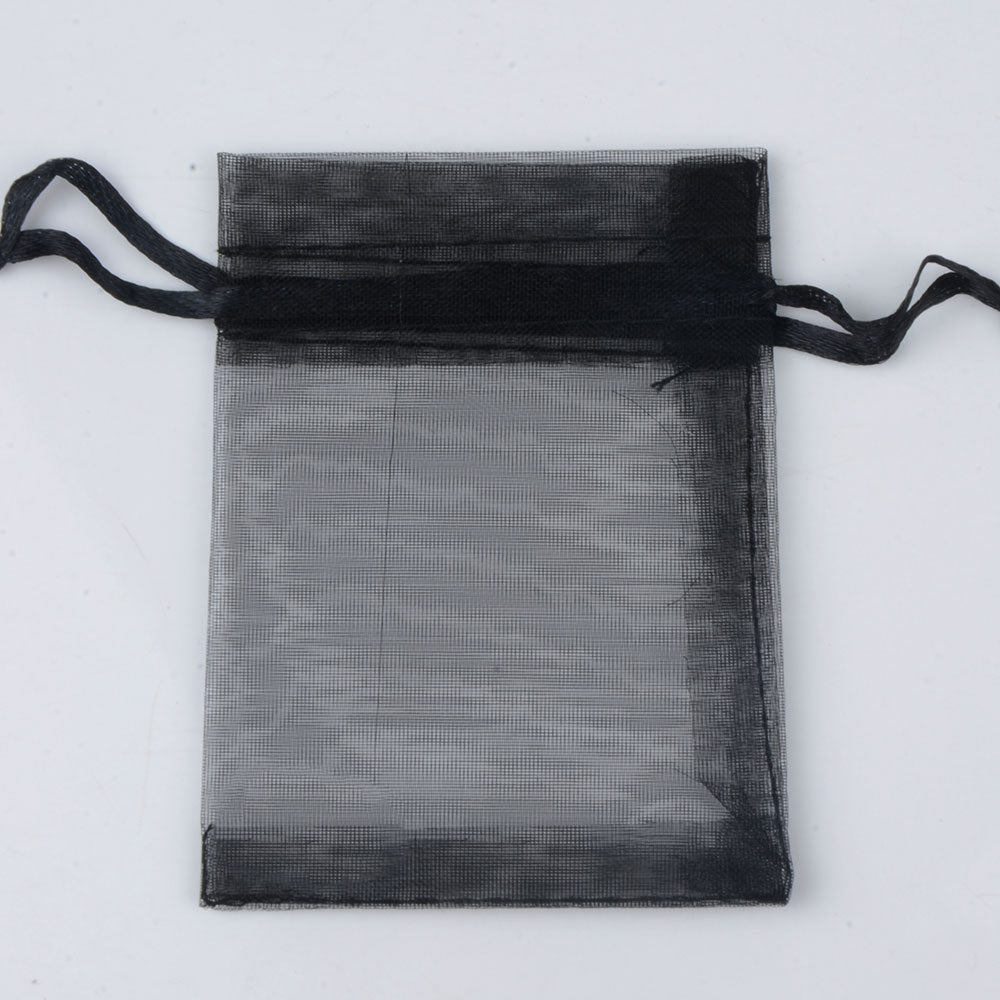 Organza Gift Drawstring Bags 50-Pack, 4 Sizes 2-black 7x9cm by HitMyNeed