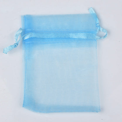 Organza Gift Drawstring Bags 50-Pack, 4 Sizes 21-light-blue 9x12cm by HitMyNeed
