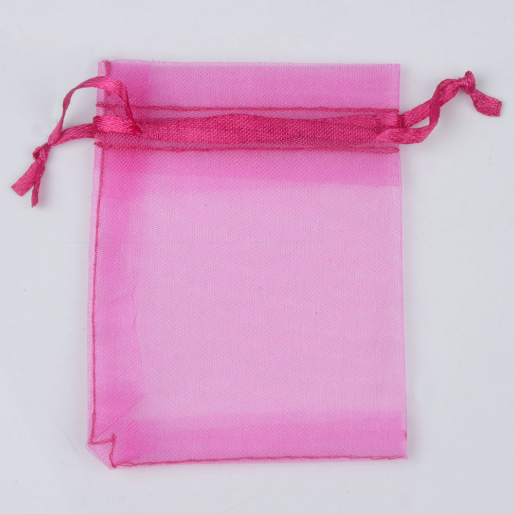 Organza Gift Drawstring Bags 50-Pack, 4 Sizes 22-fuchsia 9x12cm by HitMyNeed