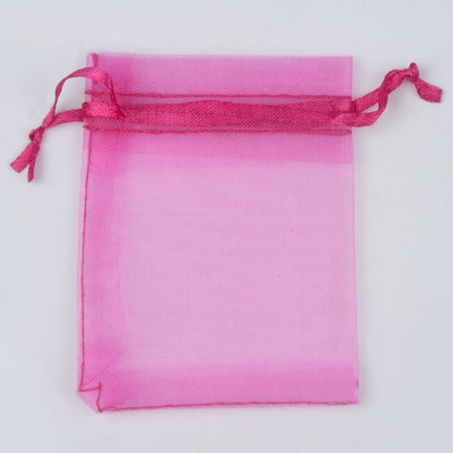 Organza Gift Drawstring Bags 50-Pack, 4 Sizes 22-fuchsia 9x12cm by HitMyNeed