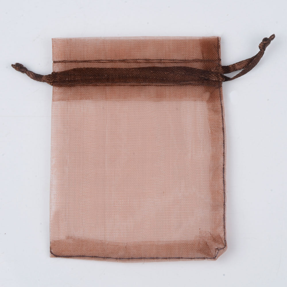 Organza Gift Drawstring Bags 50-Pack, 4 Sizes 23-coffee 9x12cm by HitMyNeed