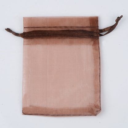 Organza Gift Drawstring Bags 50-Pack, 4 Sizes 23-coffee 9x12cm by HitMyNeed