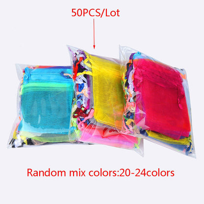 Organza Gift Drawstring Bags 50-Pack, 4 Sizes by HitMyNeed
