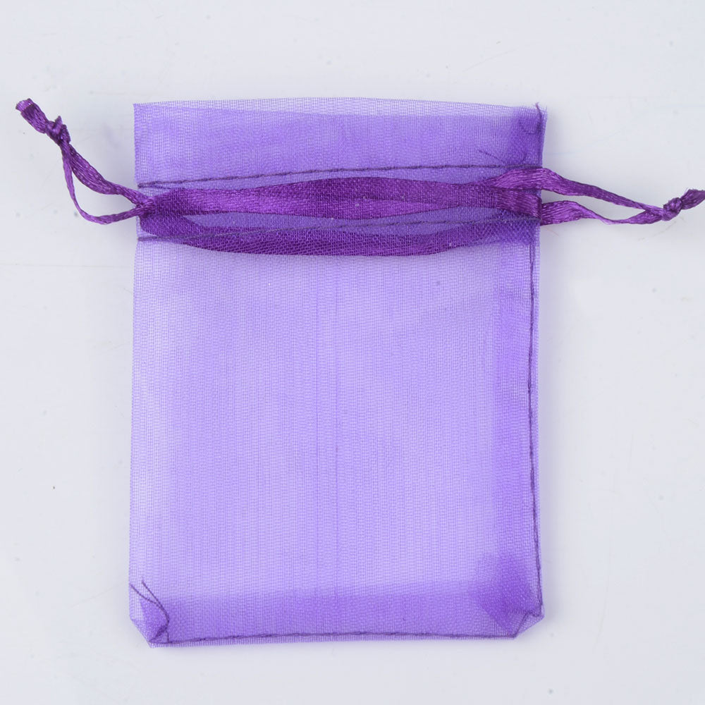 Organza Gift Drawstring Bags 50-Pack, 4 Sizes 5-dark-purple 7x9cm by HitMyNeed