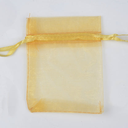 Organza Gift Drawstring Bags 50-Pack, 4 Sizes 7-gold-color 9x12cm by HitMyNeed