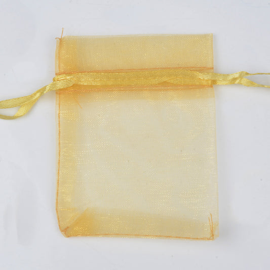 Organza Gift Drawstring Bags 50-Pack, 4 Sizes 7-gold-color 9x12cm by HitMyNeed