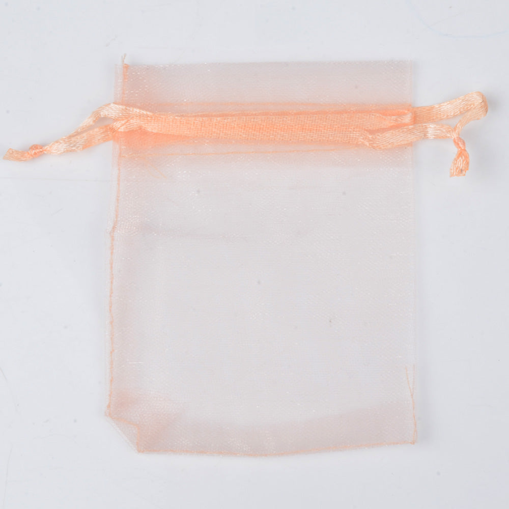 Organza Gift Drawstring Bags 50-Pack, 4 Sizes 9-pink-peach 9x12cm by HitMyNeed