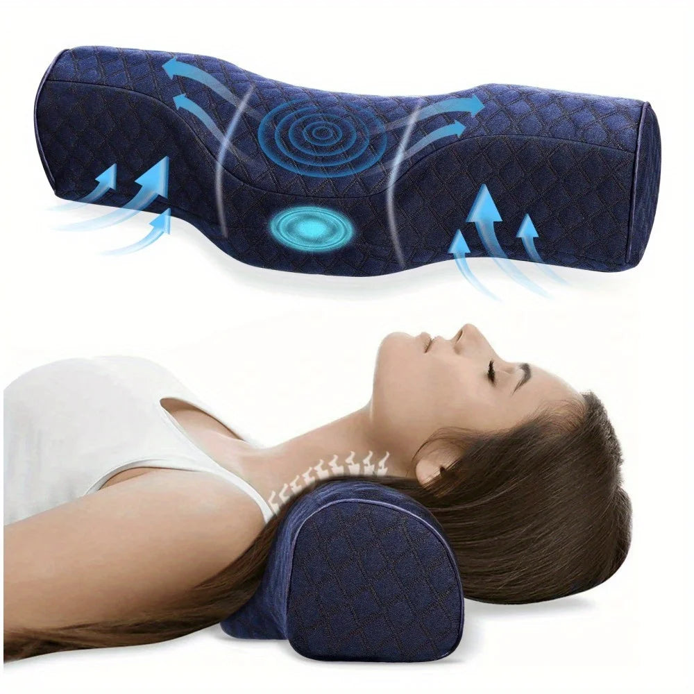 Orthopedic Neck Pillow with Memory Foam Support by HitMyNeed