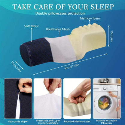 Orthopedic Neck Pillow with Memory Foam Support by HitMyNeed