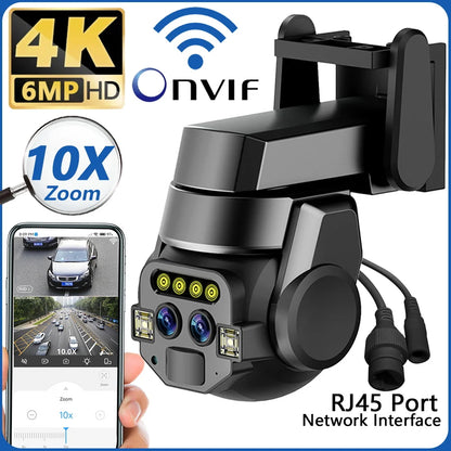 Outdoor 6MP WiFi Dual-Lens PTZ Camera with 10x Zoom by HitMyNeed