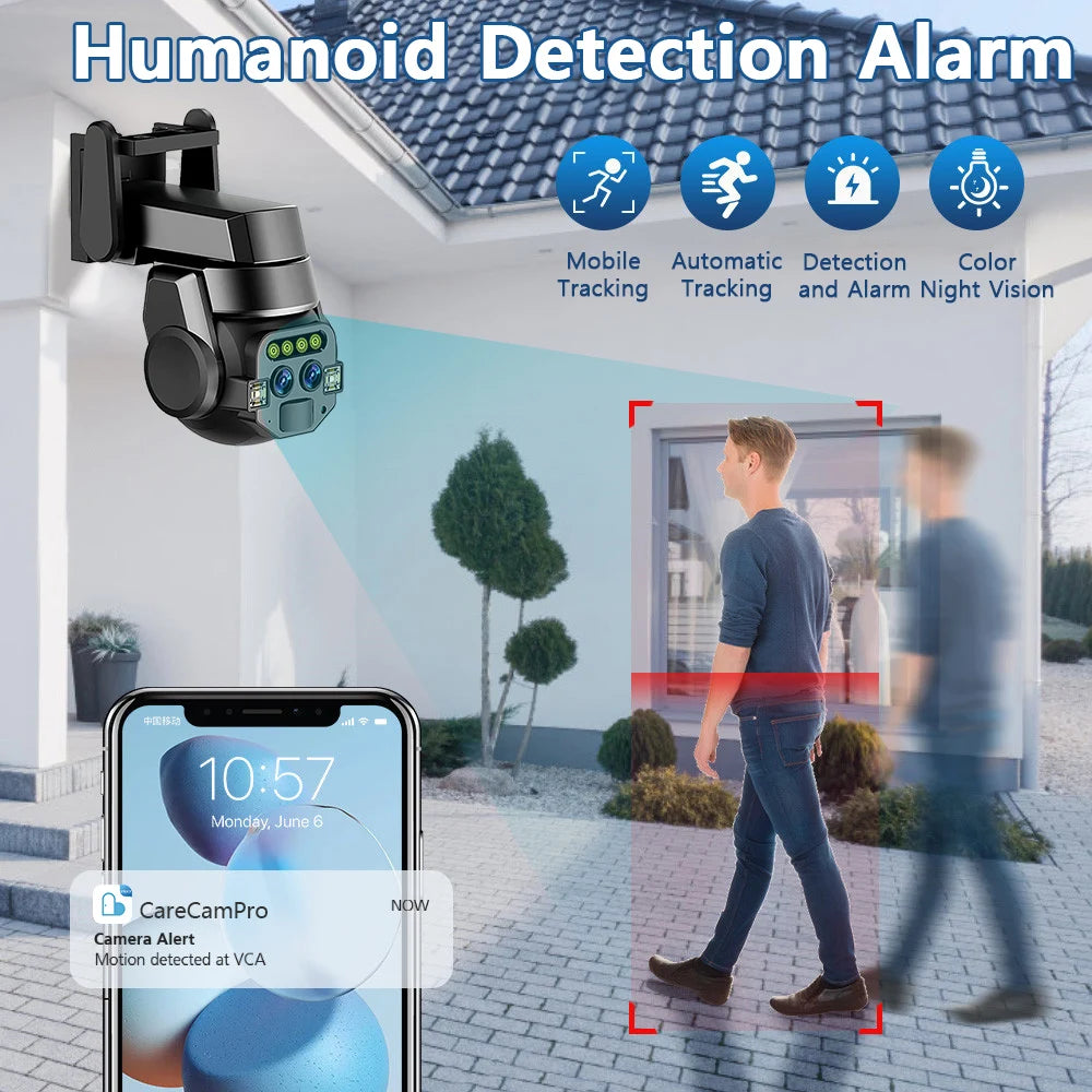 Outdoor 6MP WiFi Dual‑Lens PTZ Camera with 10x Zoom by HitMyNeed