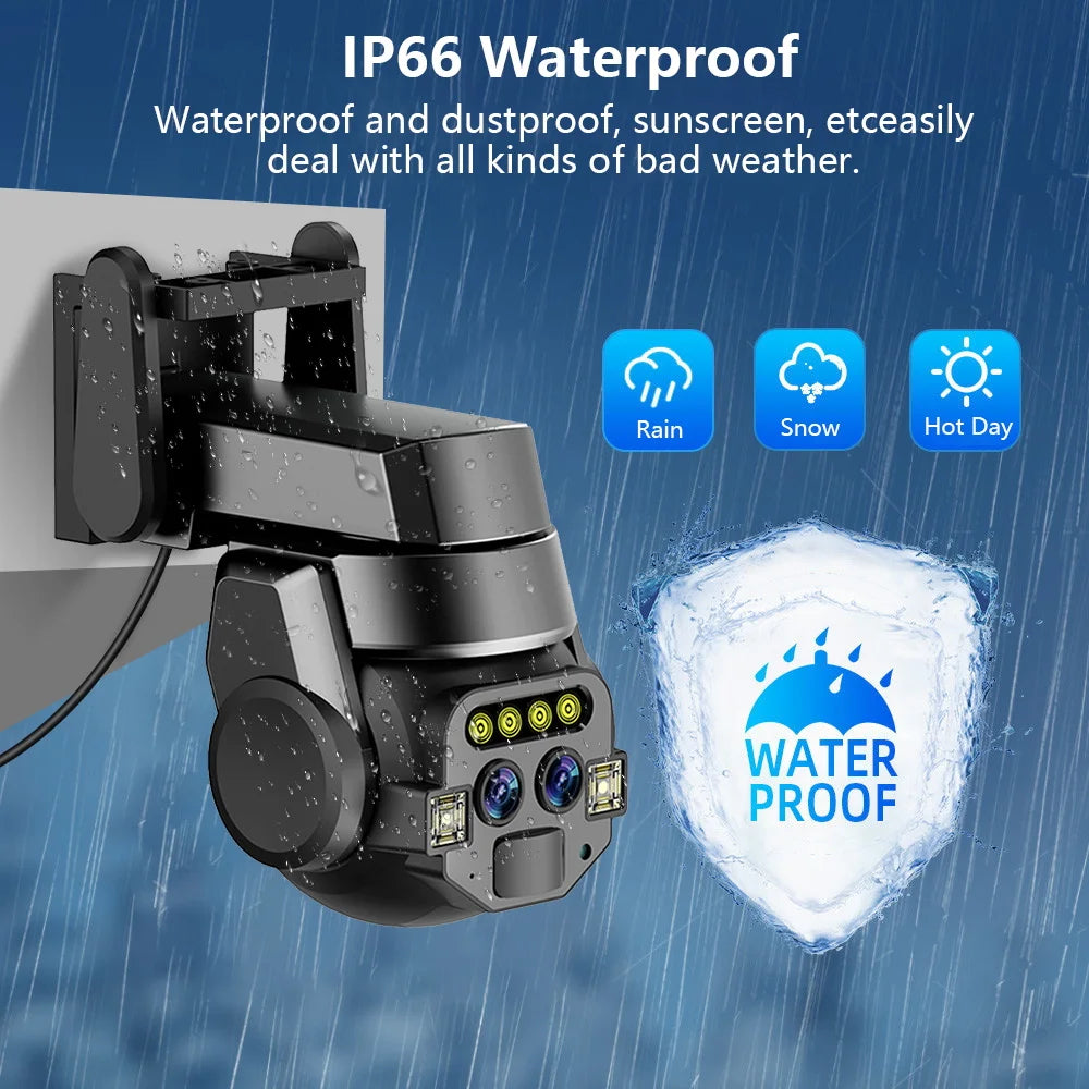 Outdoor 6MP WiFi Dual‑Lens PTZ Camera with 10x Zoom by HitMyNeed