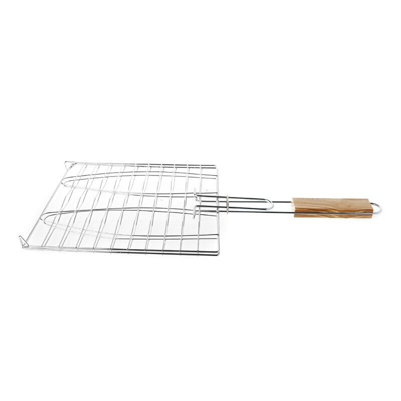 Outdoor BBQ Grill Basket with Wooden Handle by HitMyNeed