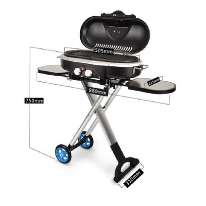 Outdoor BBQ Trolley Gas Grill with Folding Cart by HitMyNeed
