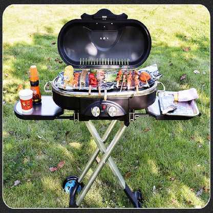 Outdoor BBQ Trolley Gas Grill with Folding Cart by HitMyNeed