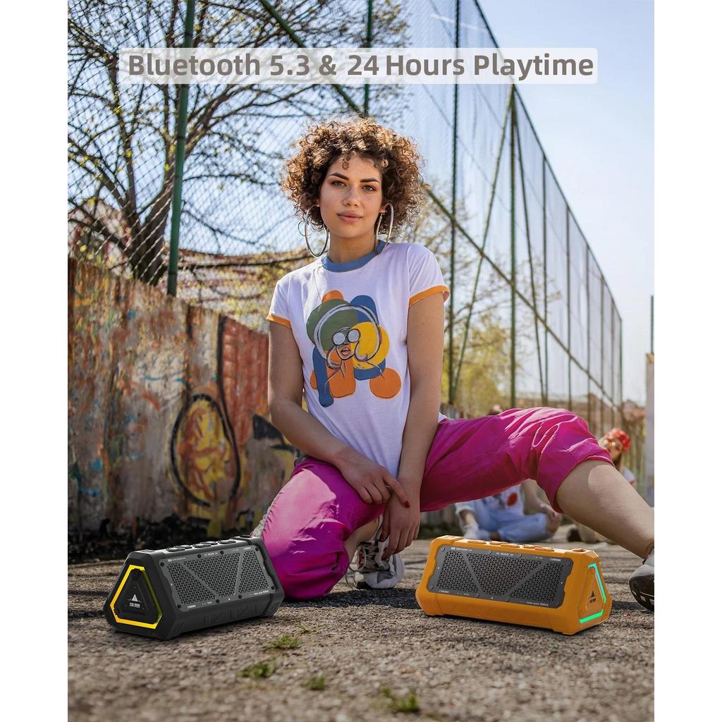 Outdoor Bluetooth Speaker 40W IPX7 with RGB Lights by HitMyNeed