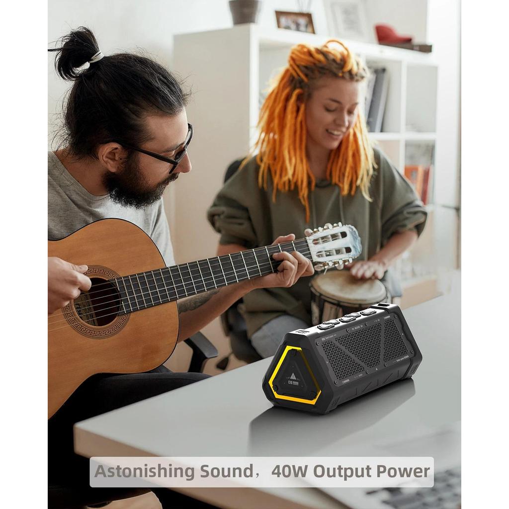 Outdoor Bluetooth Speaker 40W IPX7 with RGB Lights by HitMyNeed