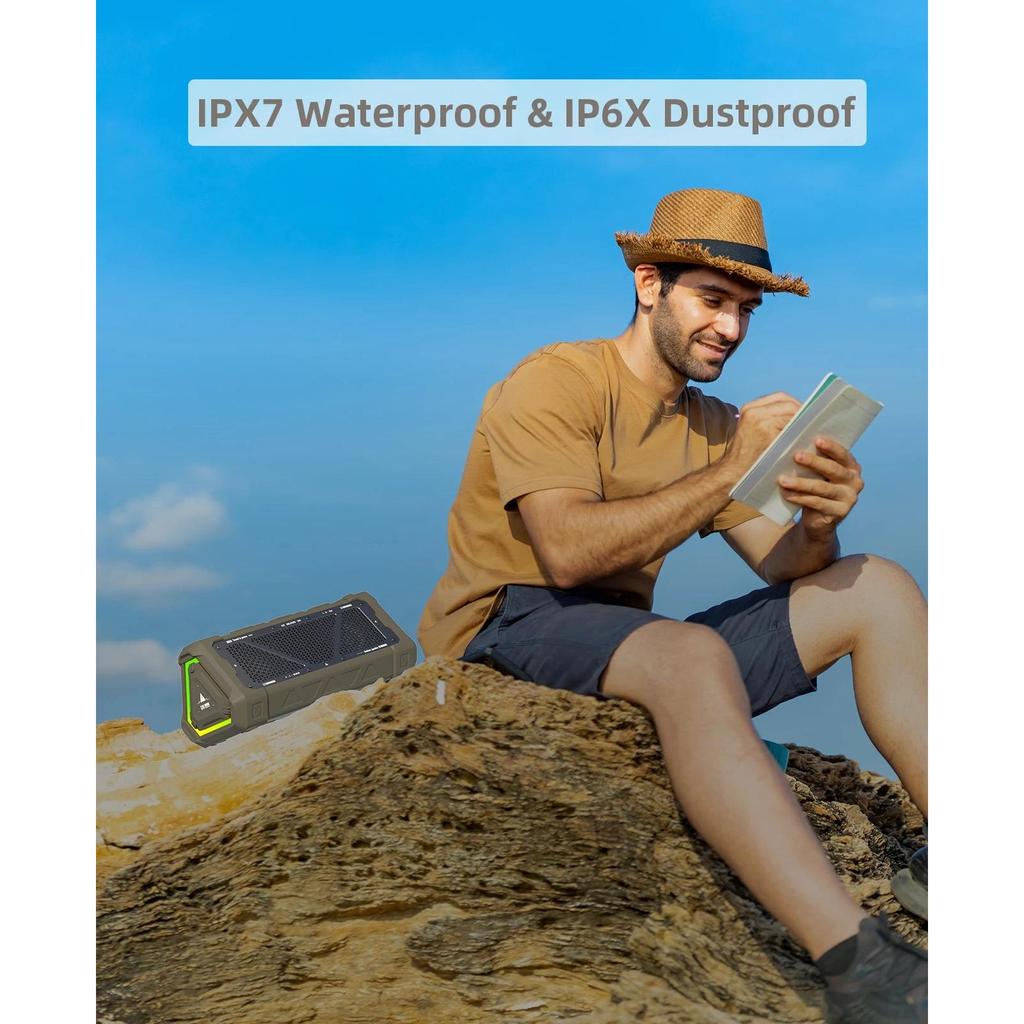 Outdoor Bluetooth Speaker 40W IPX7 with RGB Lights by HitMyNeed